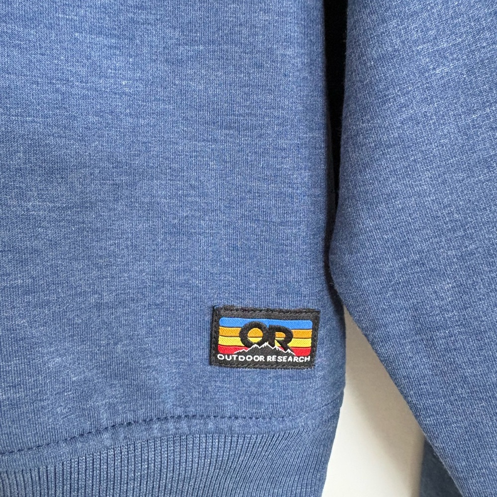 Outdoor Research Blue Cropped Essential Fleece Crewneck Sweatshirt Womens Small - Picture 2 of 9